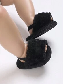 女童夏季蓬鬆、舒適、柔軟的平底涼鞋/初學行走鞋