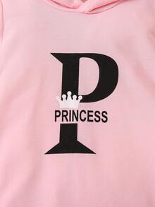 SHEIN 女小童字母圖案連帽洋裝