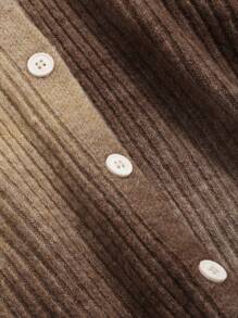 Dazy Star Ombre Sailor Collar Button Front Cardigan,Fall Clothes Jacket - Brown - View 6