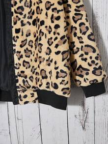 SHEIN Tween Girl Letter Patched Detail Drop Shoulder Zipper Bomber Jacket - Multicolor - View 7