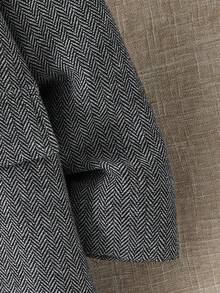 SHEIN Tween Boy 1pc Letter Patched Detail Fuzzy Trim Hooded Overcoat - Black and White - View 4