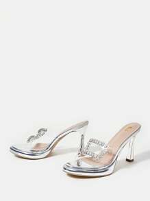 SheIn SXY Đúng mốt Của phụ nữ Dép xăng đan - Bạc - Xem 3