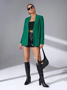 SHEIN Essnce Shawl Collar Single Button Blazer