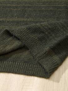 SHEIN Clasi 條紋圖案拼接蕾絲邊毛衣洋裝 - 綠色 - 查看 7