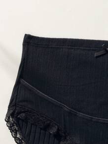 Moonlight&Mama Maternity Solid Contrast Lace Panty Lingerie For Mother