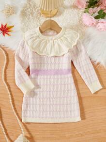 女嬰荷葉邊洋裝 - 紫色 - 查看 1