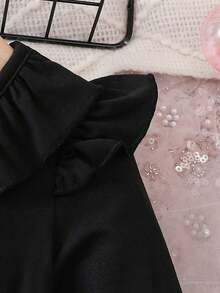 Đứa bé gái In vết tròn Polka Viền Ruffle Viền xếp Váy có thắt lưng - Nhiều màu - Xem 4