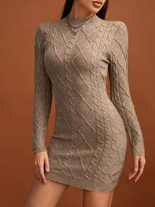 SHEIN Tall Women's Slim Fit Hollowed Back Sweater Dress
