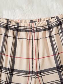 SHEIN Perso Play Tween Boy Bear Print Pullover & Plaid Pants - Multicolor - View 6