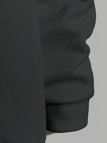 EURMUSE 秋冬季男士字母图案连帽衫 - 深灰色 - 查看 3