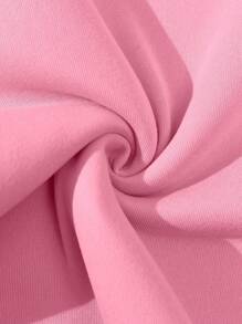 SHEIN EZwear Plus Slogan Graphic Thermal Lined Sweatshirt - Baby Pink - View 6