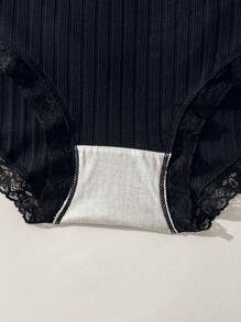 Moonlight&Mama Maternity Solid Contrast Lace Panty Lingerie For Mother