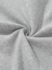 Men Skull Print Kangaroo Pocket Drawstring Thermal Lined Hoodie - Light Grey - View 3