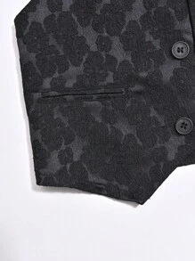 男小童提花馬甲和褲子無襯衫