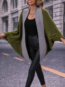 SHEIN LUNE 双色蝙蝠袖开衫 - 彩色 - 查看 5