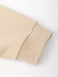 Aesthetic Post 美学邮报——男士字母印花保暖卫衣两件套 - 杏色 - 查看 4