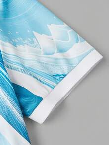 Manfinity Homme Nam Khối màu Áo polo Với Mô hình sóng Vòng cổ - Nhiều màu - Xem 4