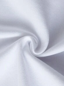 2pcs/Set Tween Girl White Solid Color Long Sleeve Top And Pants, Thick Snug Fit Warm Winter Pajama Set