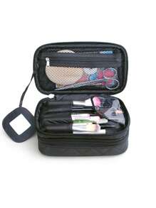 双层化妆包、1 件几何菱形盥洗包防水化妆收纳包适用于旅行化妆包收纳化妆收纳包化妆盒包、房间装饰、包、化妆包、梳妆台、旅行、化妆包、旅行必需品、收纳包、收纳、旅行必需品、化妆收纳包、化妆包、盥洗包、桌面收纳包、化妆包、化妆袋、化妆收纳、梳妆配件、化妆包、化妆包、化妆包、化妆收纳包、旅行、化妆包、包、梳妆台、化妆袋、旅行必需品、小袋包、旅行必需品、梳妆配件、小化妆包、化妆包、化妆包、旅行必需品、大容量、大化妆包 - 黑色 - 查看 7