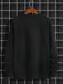 Manfinity Homme Men Crown & Playing Card Print Drop Shoulder Sweatshirt - Black - View 2