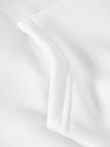 SHEIN EZwear 愛心圖案袋鼠口袋抽繩保暖連帽衫 - 白色 - 查看 6