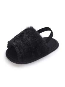 女童夏季蓬鬆、舒適、柔軟的平底涼鞋/初學行走鞋