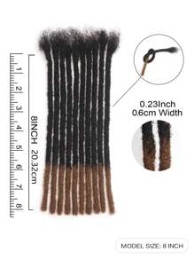 4-12 Inch Options 0.6cm Diameter 10 Strands 100% Human Hair Dreadlock Extensions For Man/Women Hair Extensions Crochet Human Hair Knotless Braids - S1/5 - View 2