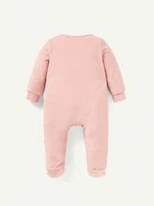 Cozy Pixies 女嬰2入組愛心圖案前紐扣連身褲 - 藕粉色 - 查看 2