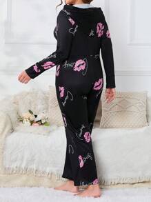 Hơn Dấu môi áo có mũ Bộ đồ ngủ - màu đen - Xem 2