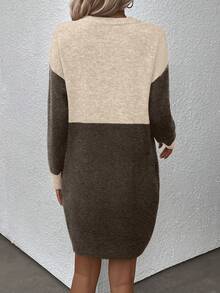 SHEIN LUNE Hai âm Thả vai Đầm Áo len - Nhiều màu - Xem 2