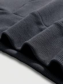 ROMWE MEN Goth 男士口號印花連帽運動衫 - 灰色 - 查看 3