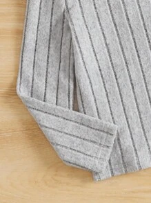 Set de 3 camisetas de punto de cuello redondo de ajuste ceñido en unicolor para niñas preadolescentes, gris, rosa, albaricoque