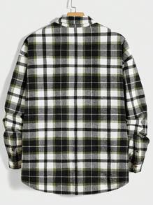 Manfinity VCAY Oversized Men's Plaid Long Sleeve Casual Shacket