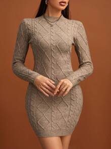 SHEIN Tall Women's Slim Fit Hollowed Back Sweater Dress