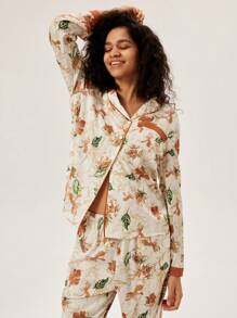 LUVLETTE Conjunto de pijama de satén - Multicolor - Ver 3