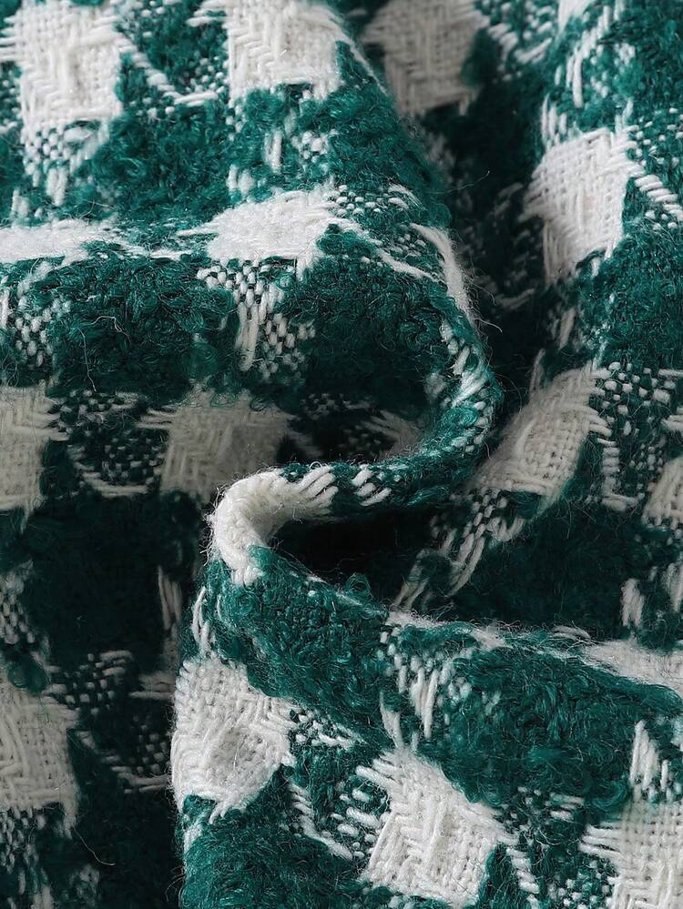 Baby Girl Plaid Print Peter Pan Collar Flounce Sleeve Dress