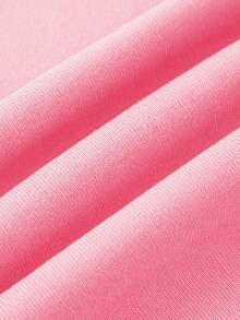 SHEIN EZwear 山和字母圖案加絨內裏套頭衫