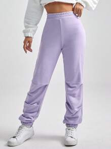 EURMUSE Women's Pleated Sweatpants - Purple - View 4