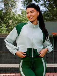 VARSITIE Áo khoác tay Raglan có dây rút hai tông màu, trang phục quần vợt nữ - Nhiều màu - Xem 6