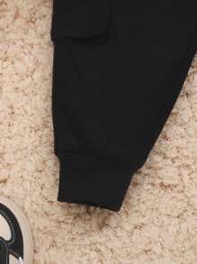 SHEIN Áo khoác và quần độn có mũ in hình con bò 3D thiết kế tai cho bé trai - Nhiều màu - Xem 7