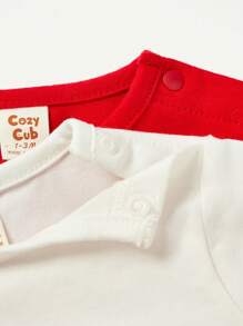 Baby Girl 2pcs Christmas Print Tee & 2pcs Striped Pants