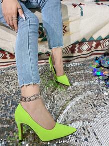 Women's High Heels Elegant Solid Color Pumps - Green - View 2