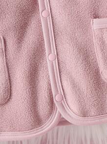 嬰兒女童優雅刺繡花邊長袖夾克,日常秋冬款 - 淡紫色 - 查看 5