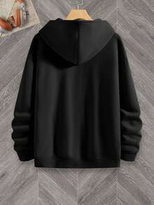 Manfinity LEGND 男士寬鬆款動物印花連帽衫 - 黑色 - 查看 2