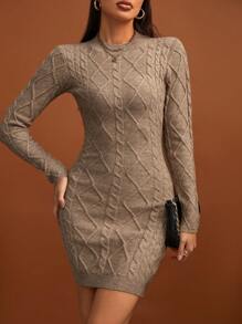 SHEIN Tall Women's Slim Fit Hollowed Back Sweater Dress