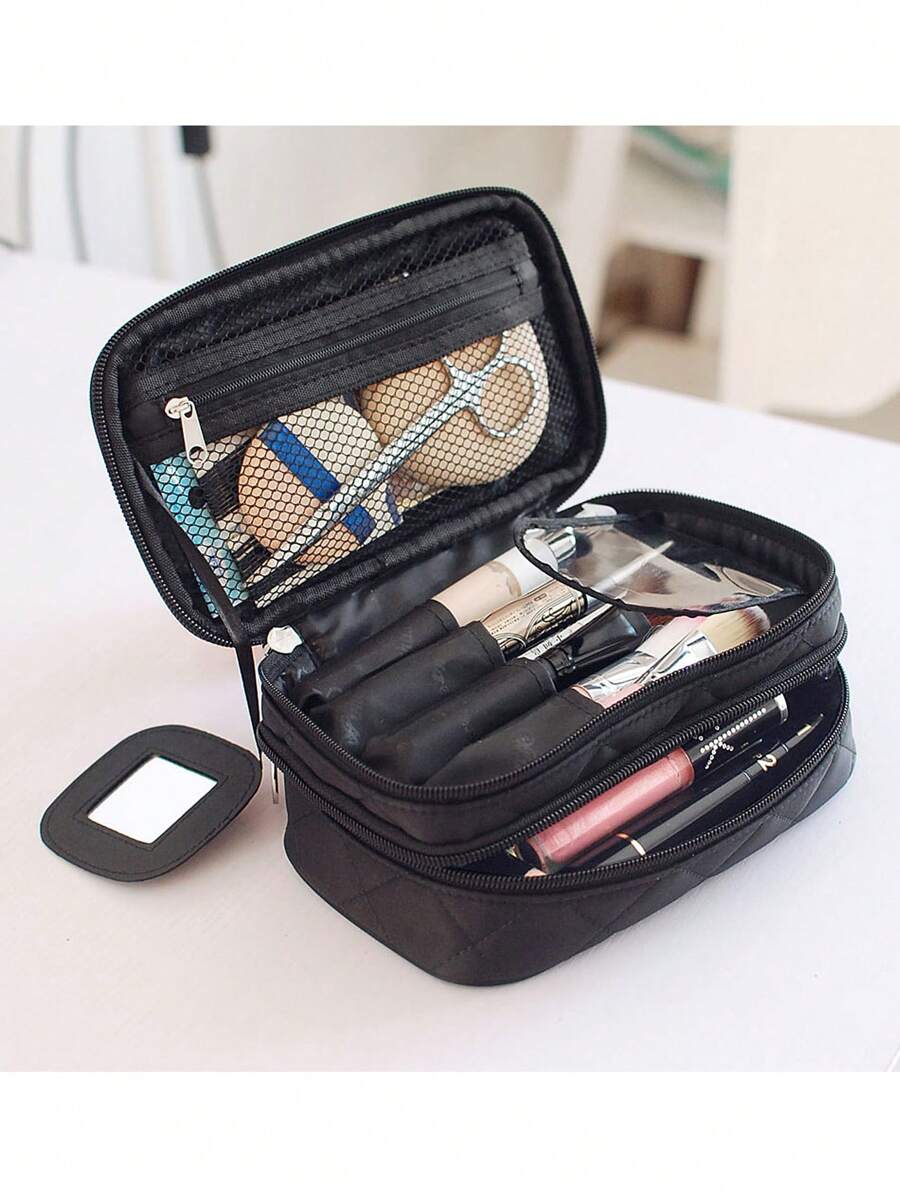 双层化妆包、1 件几何菱形盥洗包防水化妆收纳包适用于旅行化妆包收纳化妆收纳包化妆盒包、房间装饰、包、化妆包、梳妆台、旅行、化妆包、旅行必需品、收纳包、收纳、旅行必需品、化妆收纳包、化妆包、盥洗包、桌面收纳包、化妆包、化妆袋、化妆收纳、梳妆配件、化妆包、化妆包、化妆包、化妆收纳包、旅行、化妆包、包、梳妆台、化妆袋、旅行必需品、小袋包、旅行必需品、梳妆配件、小化妆包、化妆包、化妆包、旅行必需品、大容量、大化妆包 - 黑色 - 查看 1