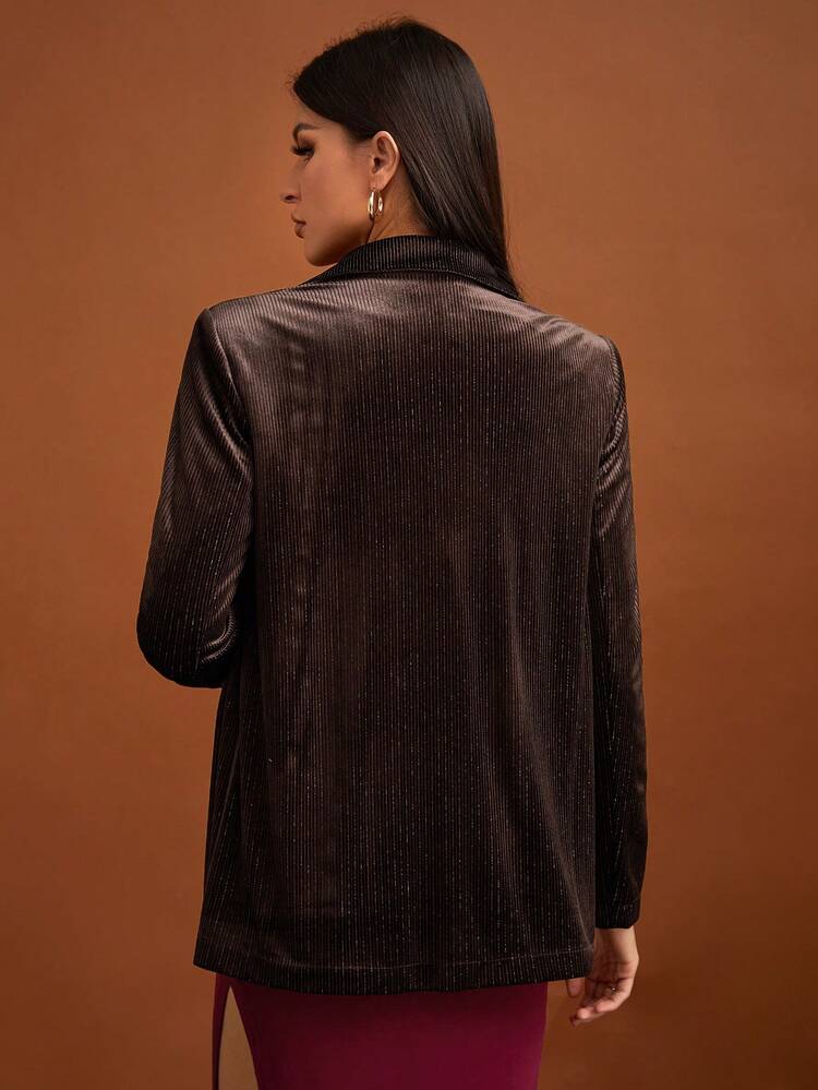Lapel Neck Button Front Blazer