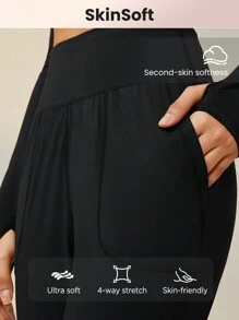 Lifespree 寬腰帶側邊手機口袋下擺開叉運動褲