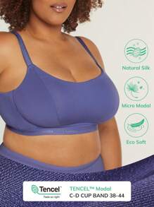 LUVLETTE Plus Natural Wireless Modal Silk Bralette 文胸 - 藍色 - 查看 10