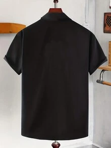 Manfinity Homme Nam Mô hình Ngắn tay Áo sơ mi - màu đen - Xem 2